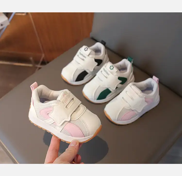 Baby Velcro Shoes White Green Spring Autumn New — feature 7