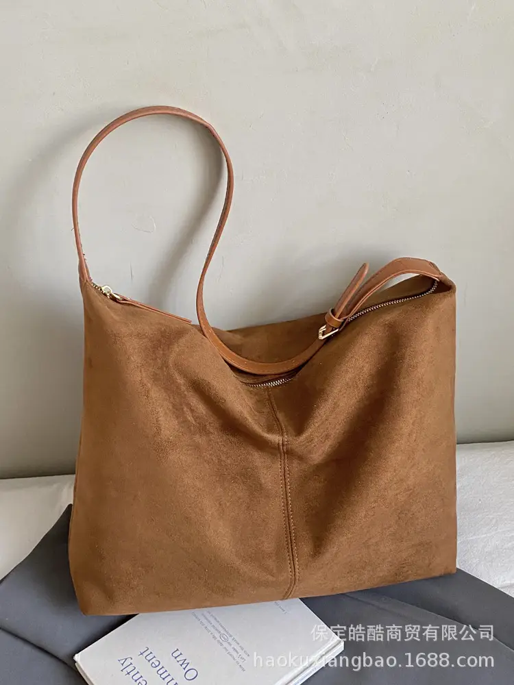 Frosted Women's Shoulder Crossbody Bag Brown Large Capacity - Image 8