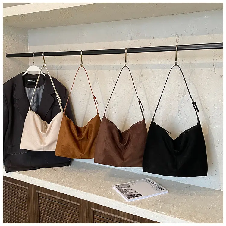 Frosted Women's Shoulder Crossbody Bag Brown Large Capacity — feature 1