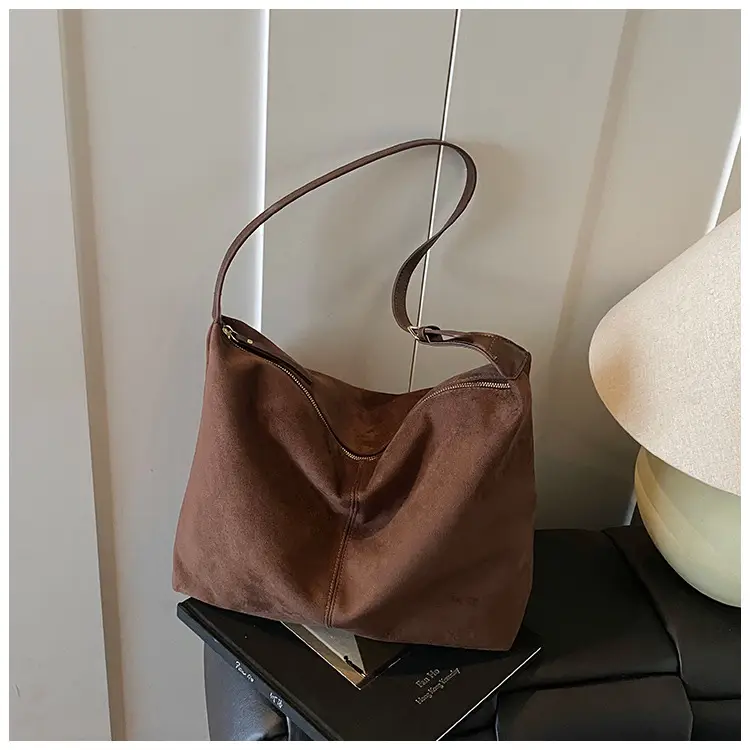 Frosted Women's Shoulder Crossbody Bag Brown Large Capacity — feature 18