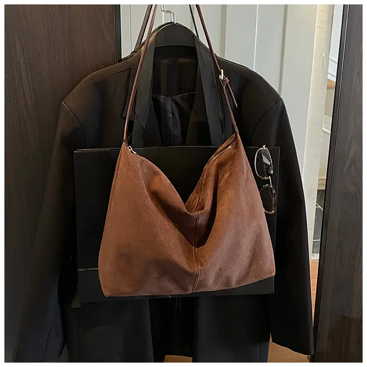Frosted Women's Shoulder Crossbody Bag Brown Large Capacity — feature 19