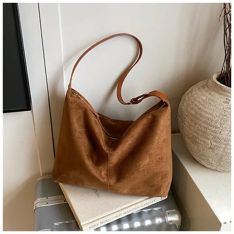 Frosted Women's Shoulder Crossbody Bag Brown Large Capacity — feature 20