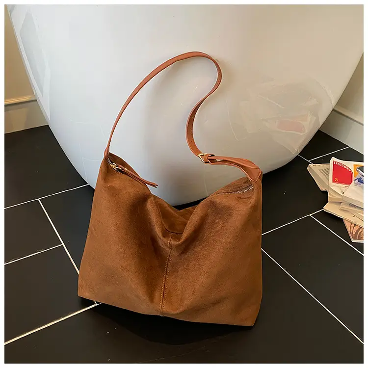 Frosted Women's Shoulder Crossbody Bag Brown Large Capacity — feature 21