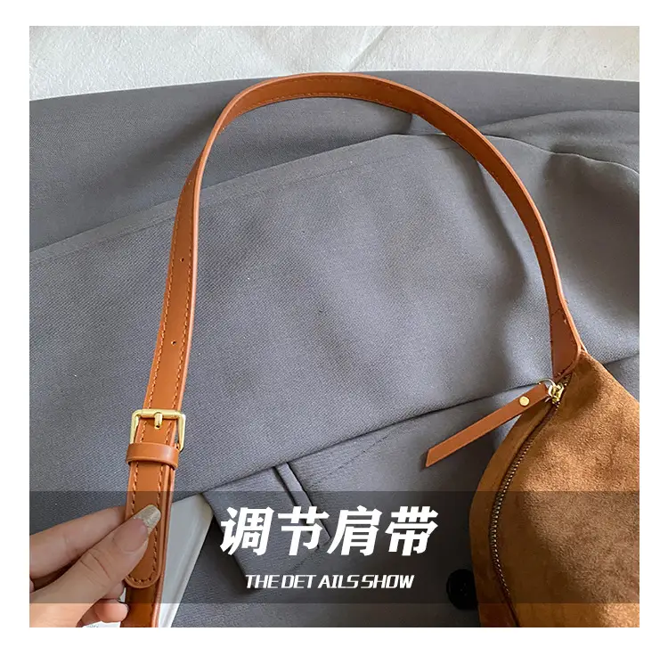 Frosted Women's Shoulder Crossbody Bag Brown Large Capacity — feature 6