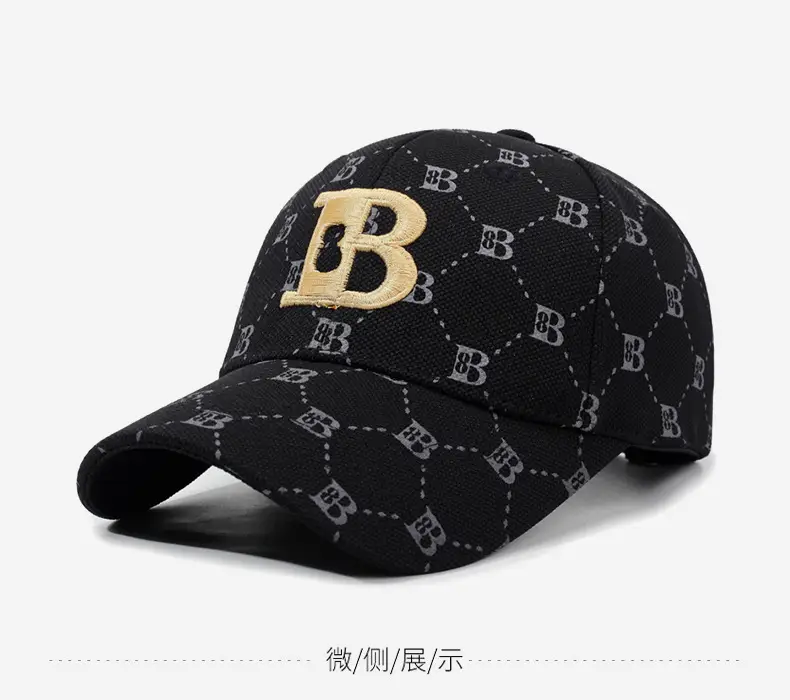 New Letter Embroidered Baseball Cap White Gold β feature 9
