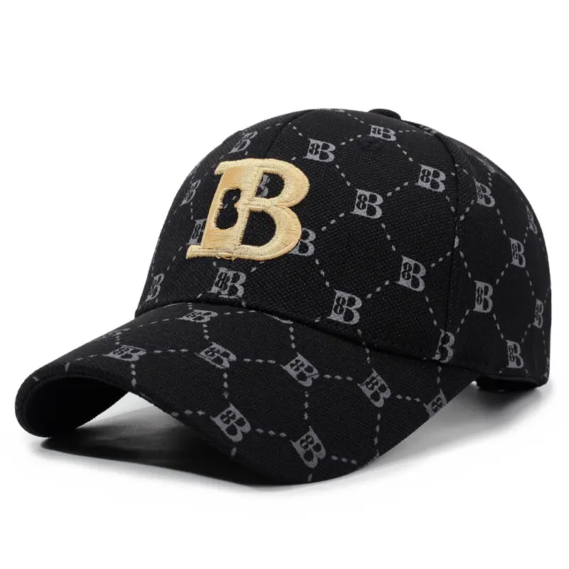 New Letter Embroidered Baseball Cap White Gold - Image 2