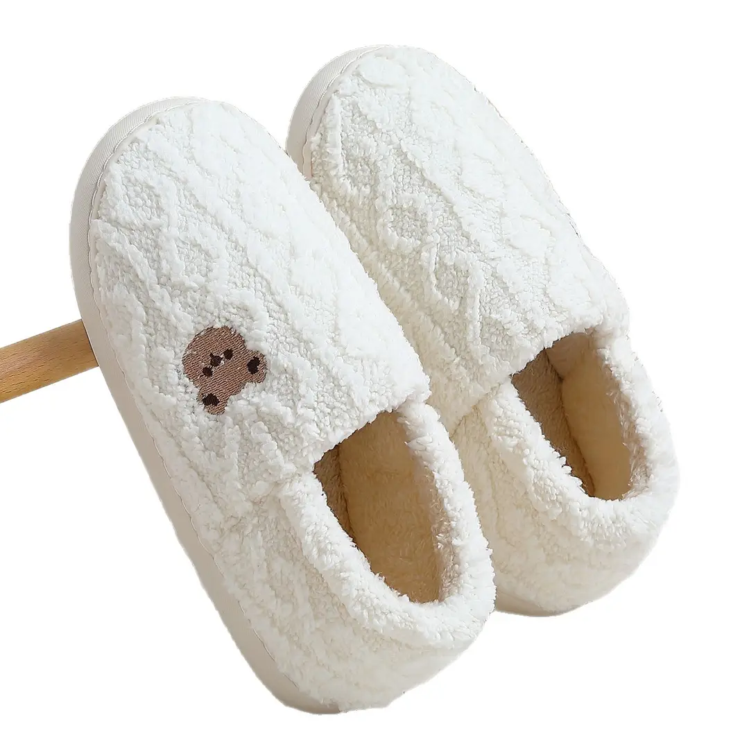 Cute Bear Cotton Slippers Women's Autumn and Winter Indoor Home Outdoor Stuffed Warm Cotton Slippers Men's Couple Style Wholesale - Image 7