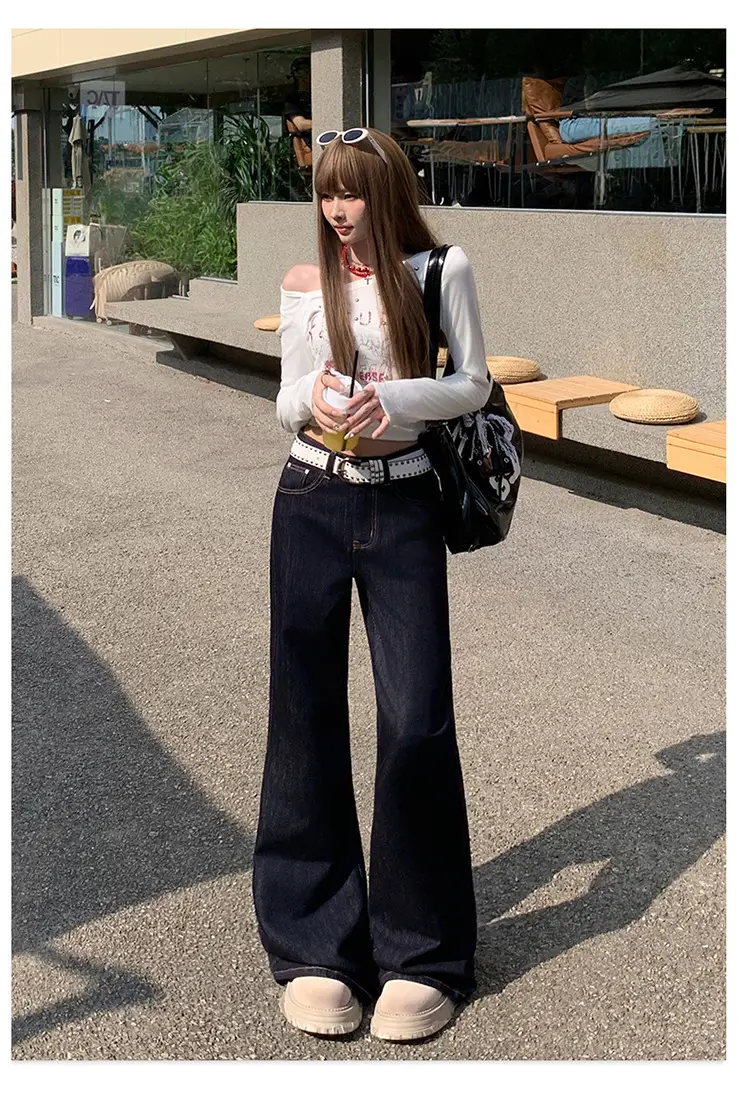 Women American High Street Bell Bottoms Dark Blue — feature 10