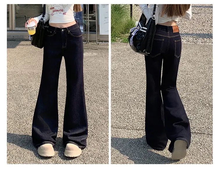 Women American High Street Bell Bottoms Dark Blue — feature 12