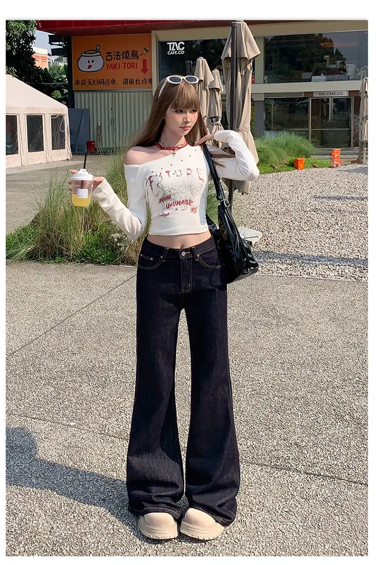 Women American High Street Bell Bottoms Dark Blue — feature 16