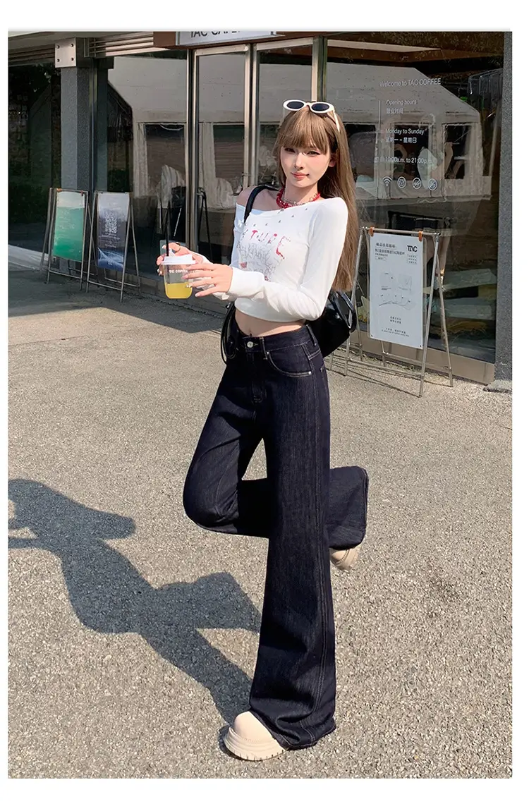 Women American High Street Bell Bottoms Dark Blue — feature 17