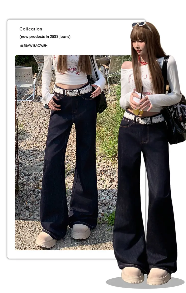 Women American High Street Bell Bottoms Dark Blue — feature 5