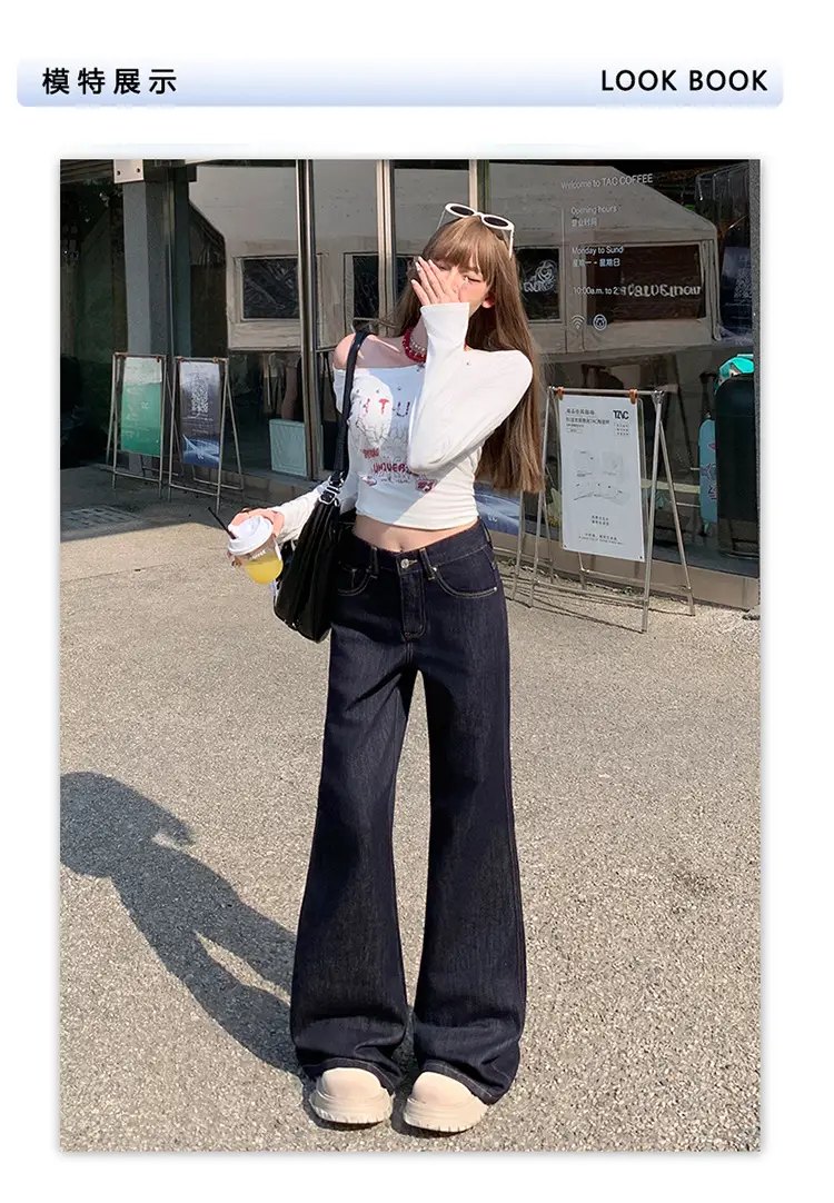 Women American High Street Bell Bottoms Dark Blue — feature 7