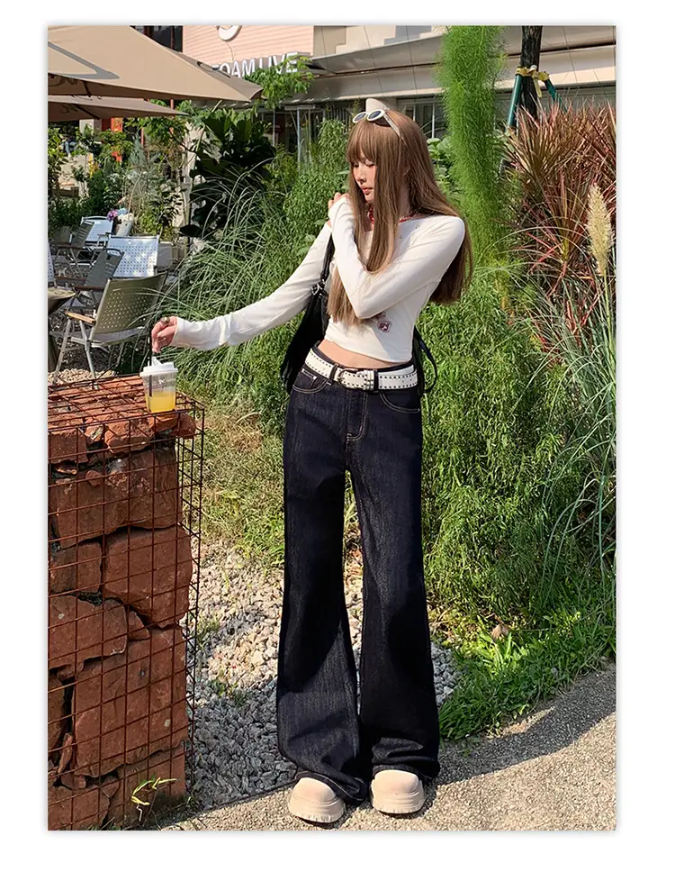 Women American High Street Bell Bottoms Dark Blue — feature 9