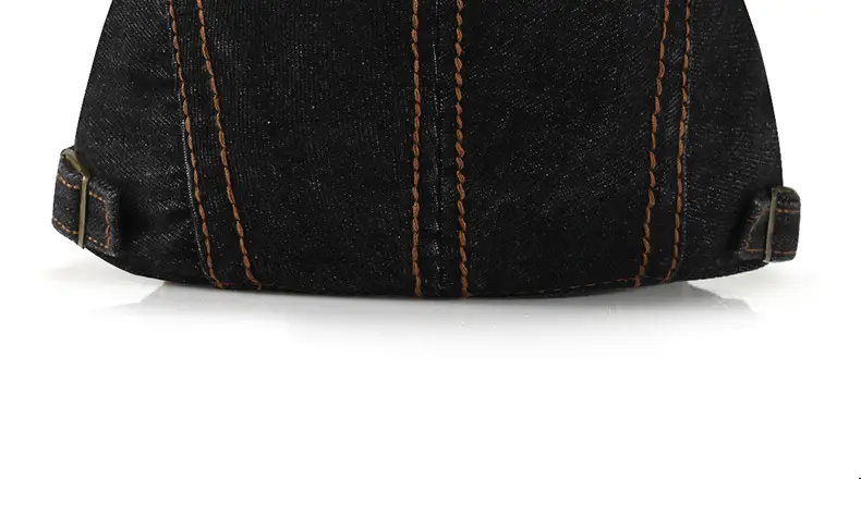 Men Women Denim Washed Beret Peaked Cap Blue — feature 17