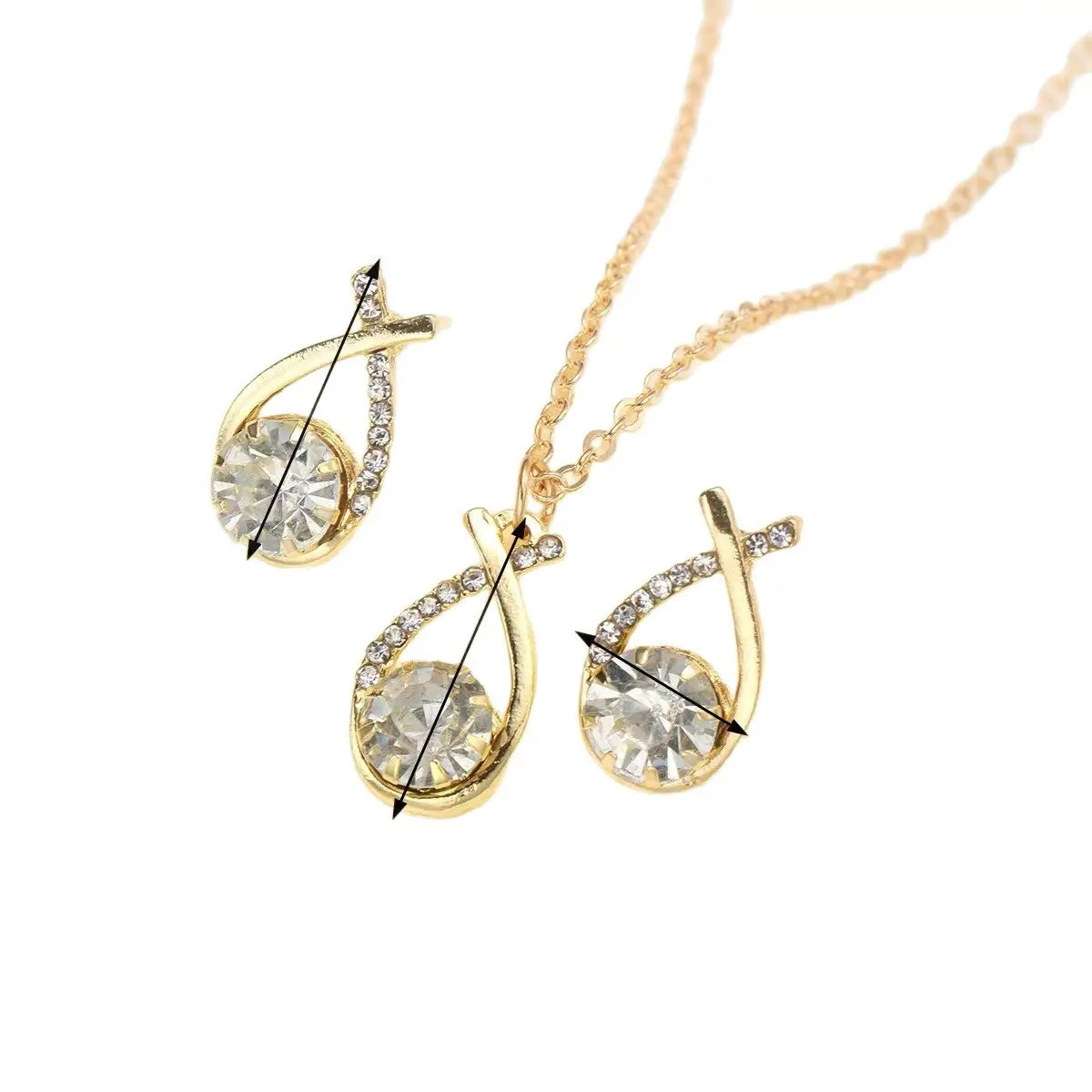 Red Cherry Pendant Earrings Set for Women