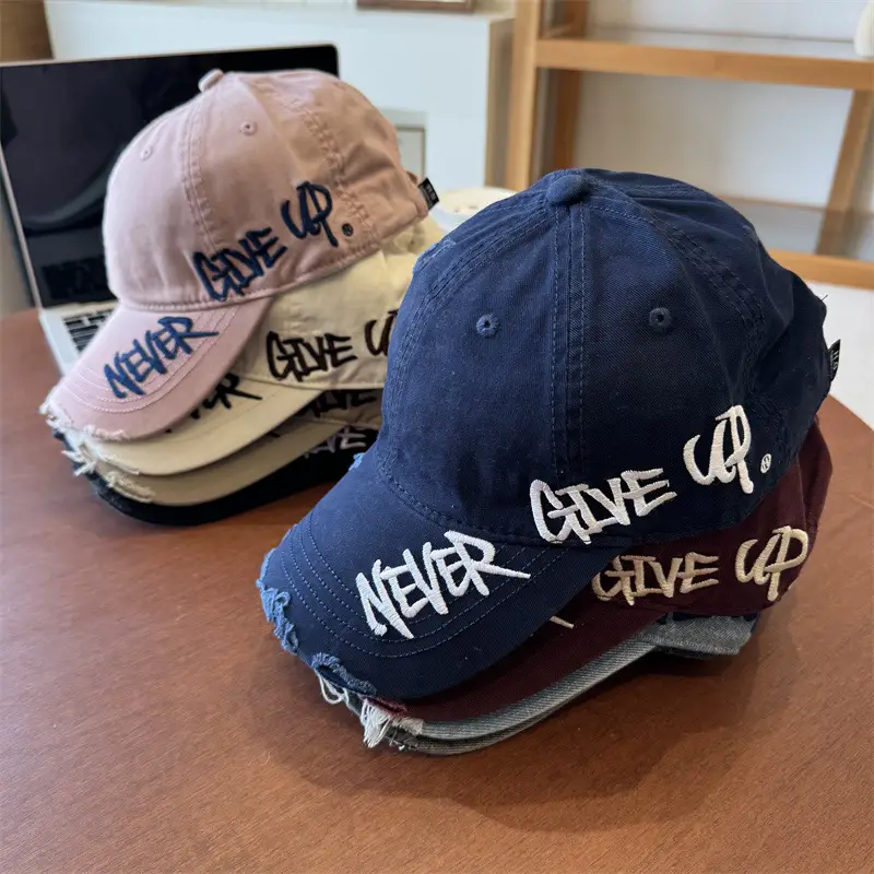 Women Wash Denim Cap New Spring Wide Brim Pink - Image 10