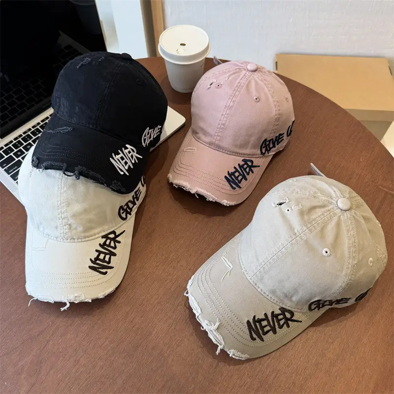 Women Wash Denim Cap New Spring Wide Brim Pink - Image 11