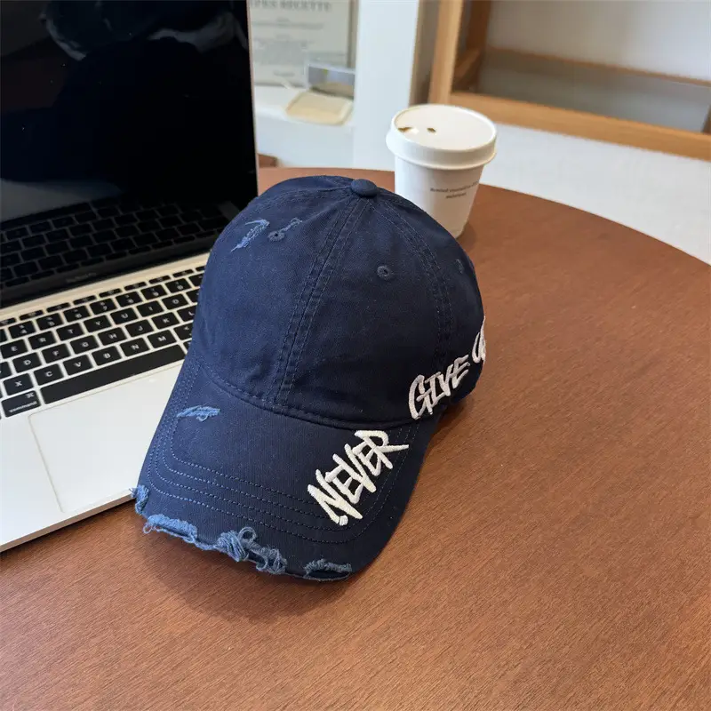 Women Wash Denim Cap New Spring Wide Brim Pink - Image 3