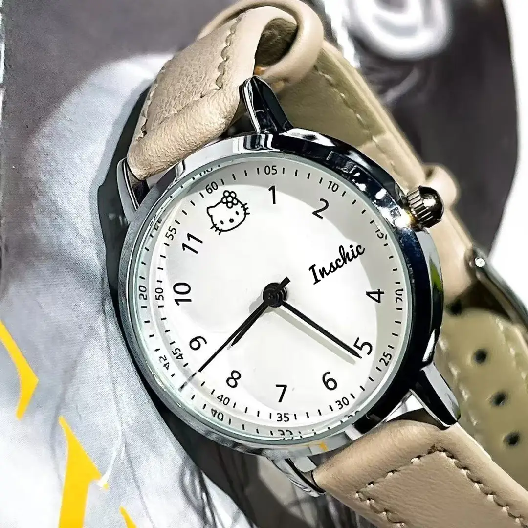 E-Commerce New Women's Watch Kt Cat Belt Watch Wholesale Live Broadcast Popular Girls' Watch Student Exam Watch