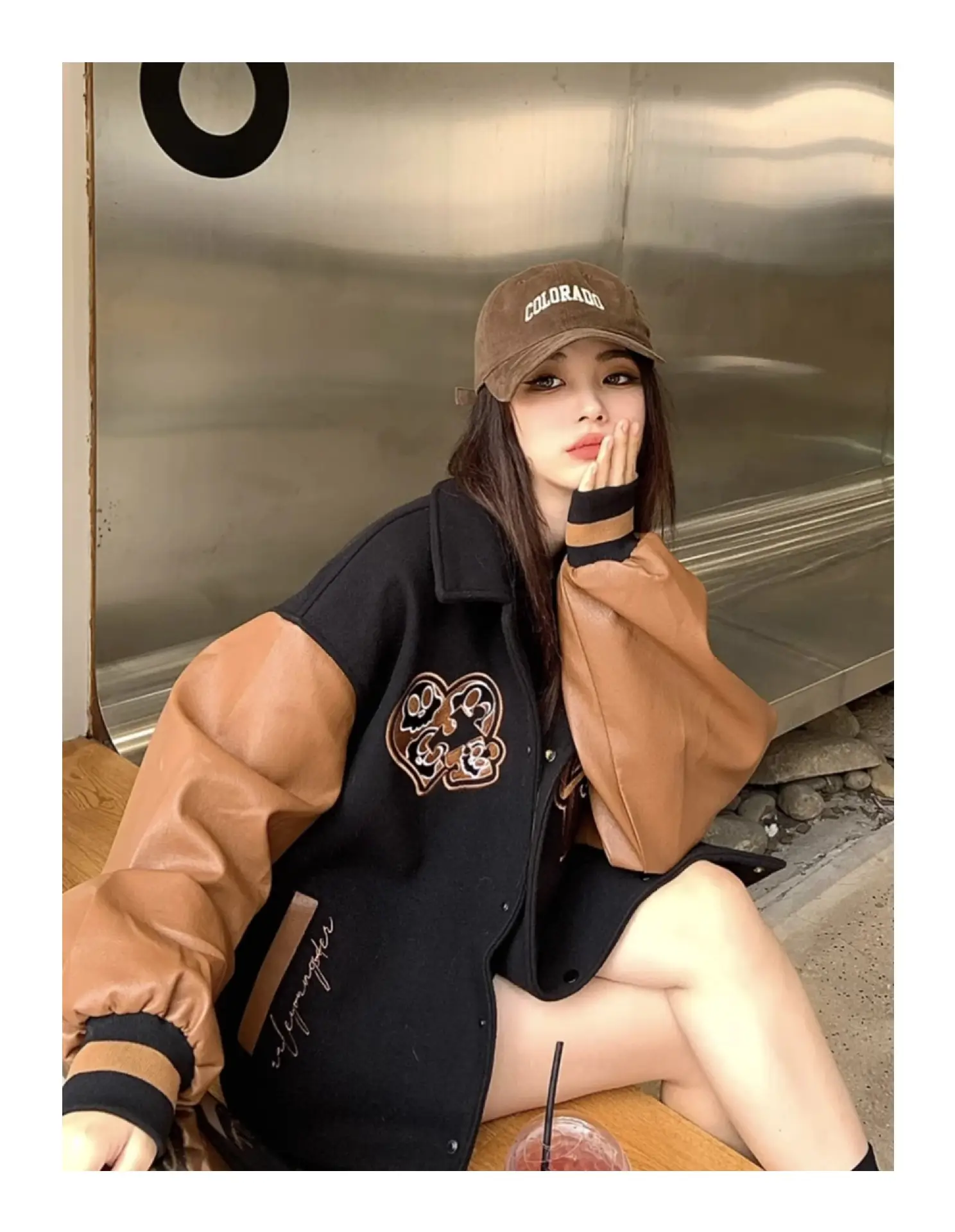 2025 Women Letter Embroidered Brushed Cap Wide Brim Duckbill — feature 1