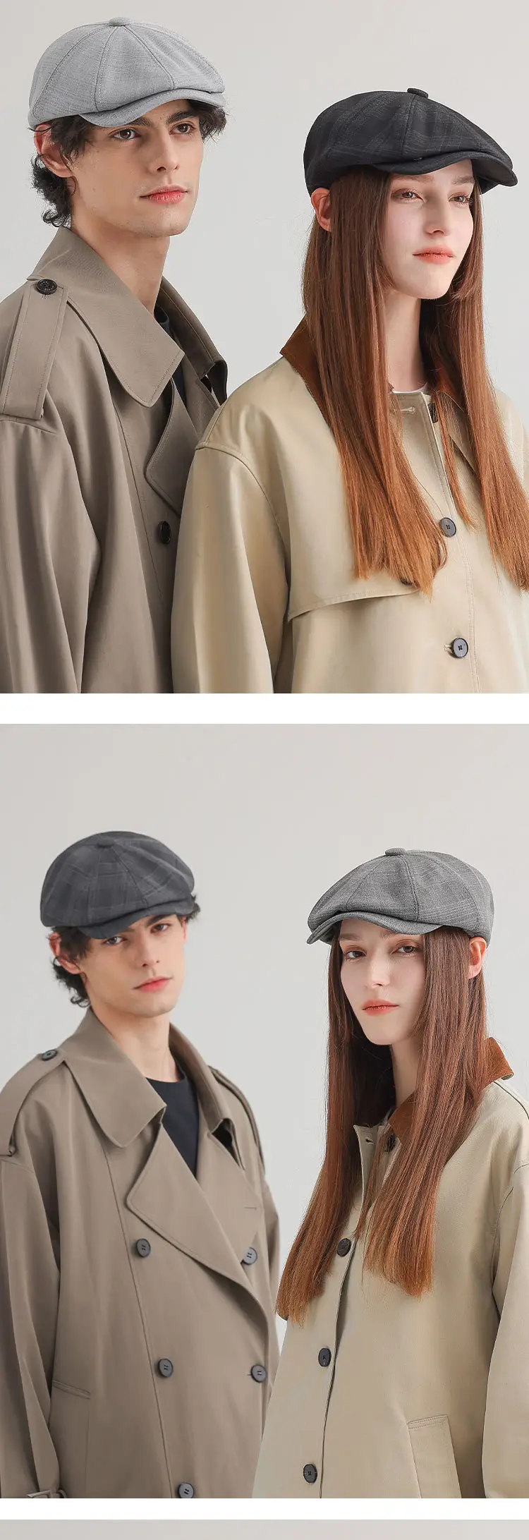 Men's Black Duckbill Cap All Season Plain — feature 13