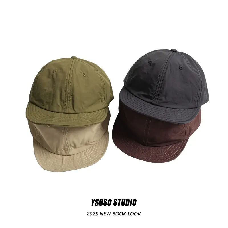 Men Japanese Style Duck Cap Brown Short Bristle — feature 1