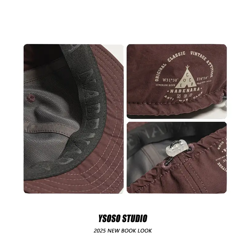 Men Japanese Style Duck Cap Brown Short Bristle — feature 15