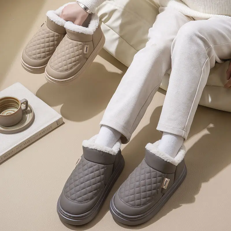 Winter Warm Cotton Slippers for Women with Shit-Stepping Comfort