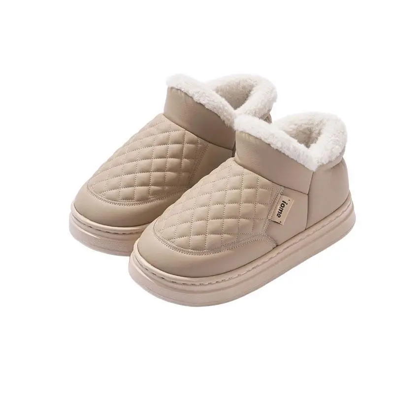 Winter Warm Cotton Slippers for Women with Shit-Stepping Comfort