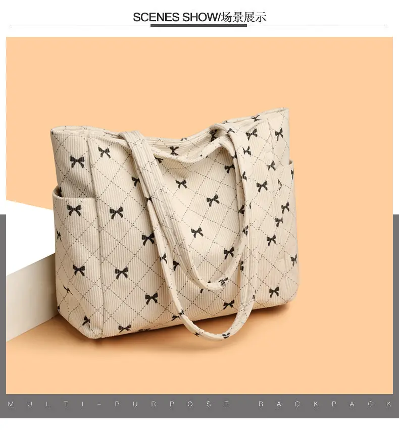 Cross Stitch Pattern Large Tote Bag for Women — feature 2