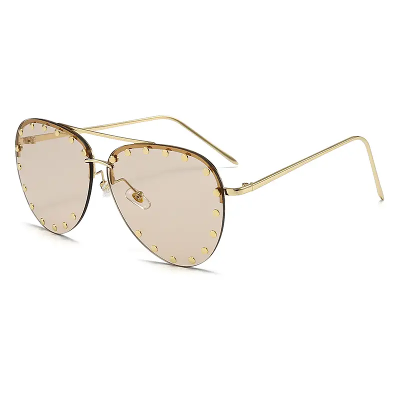 Punk Rivet Sunglasses Black Cross-Border Men