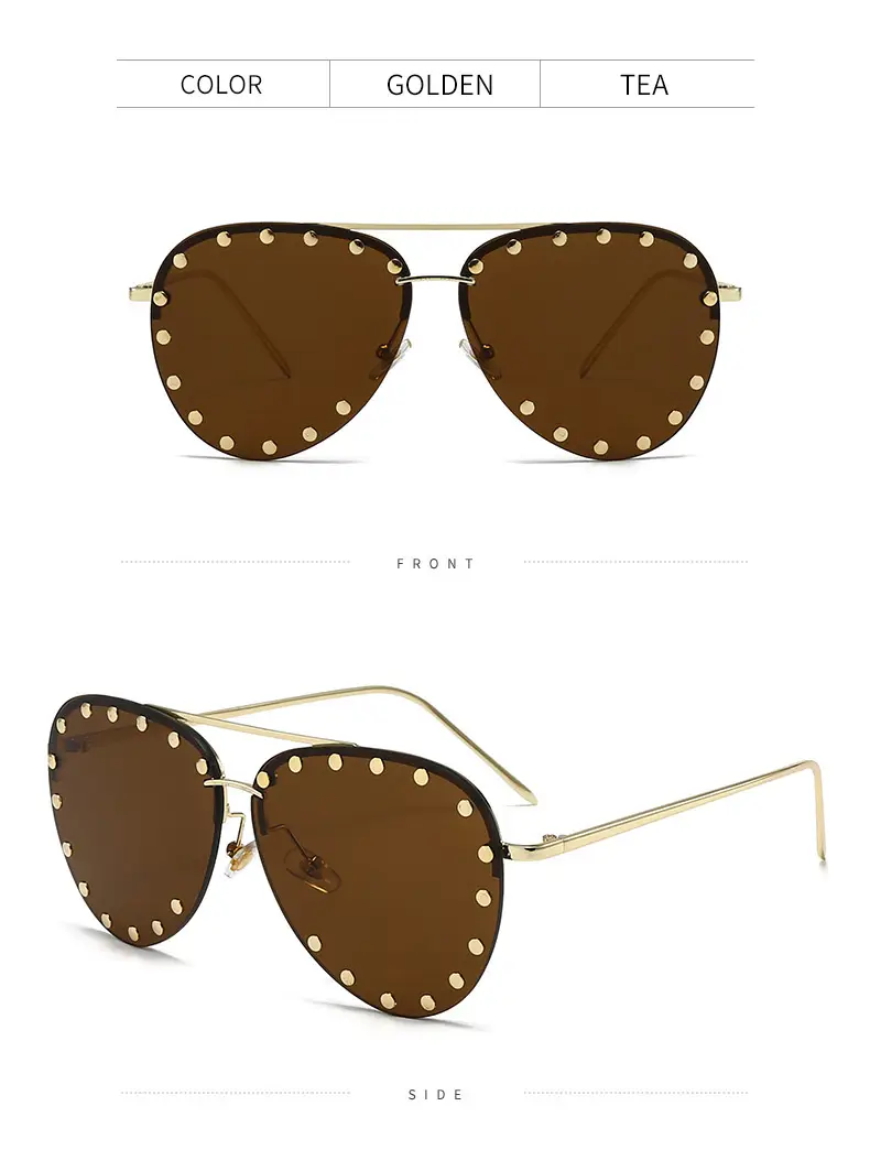 Punk Rivet Sunglasses Black Cross-Border Men — feature 11