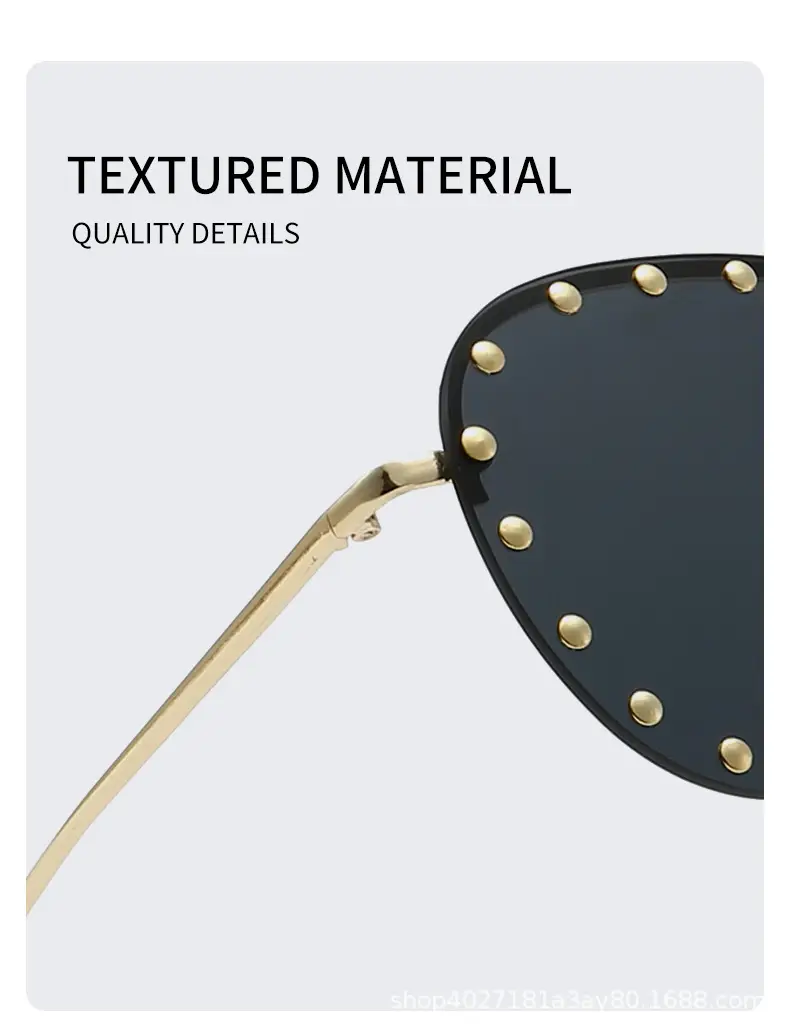 Punk Rivet Sunglasses Black Cross-Border Men — feature 13