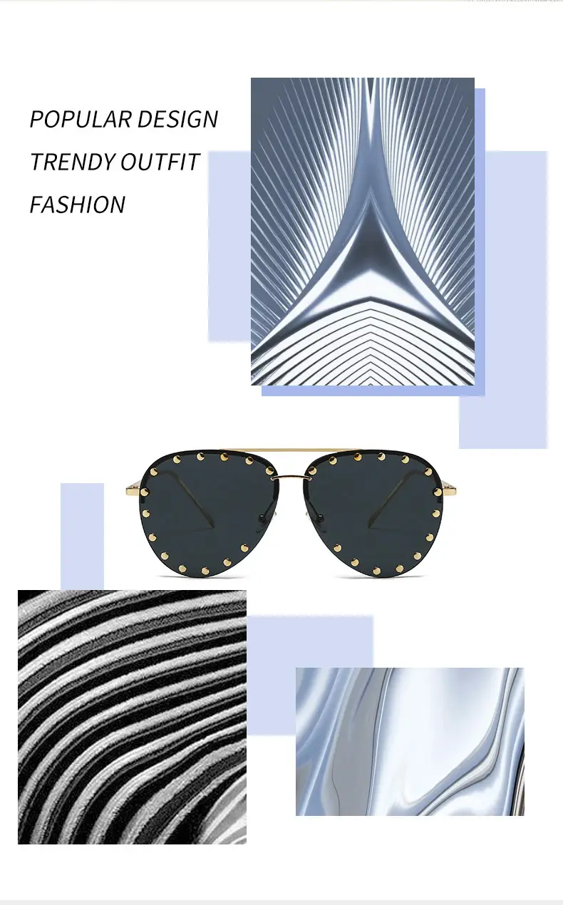 Punk Rivet Sunglasses Black Cross-Border Men — feature 2