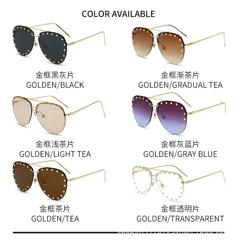 Punk Rivet Sunglasses Black Cross-Border Men — feature 6