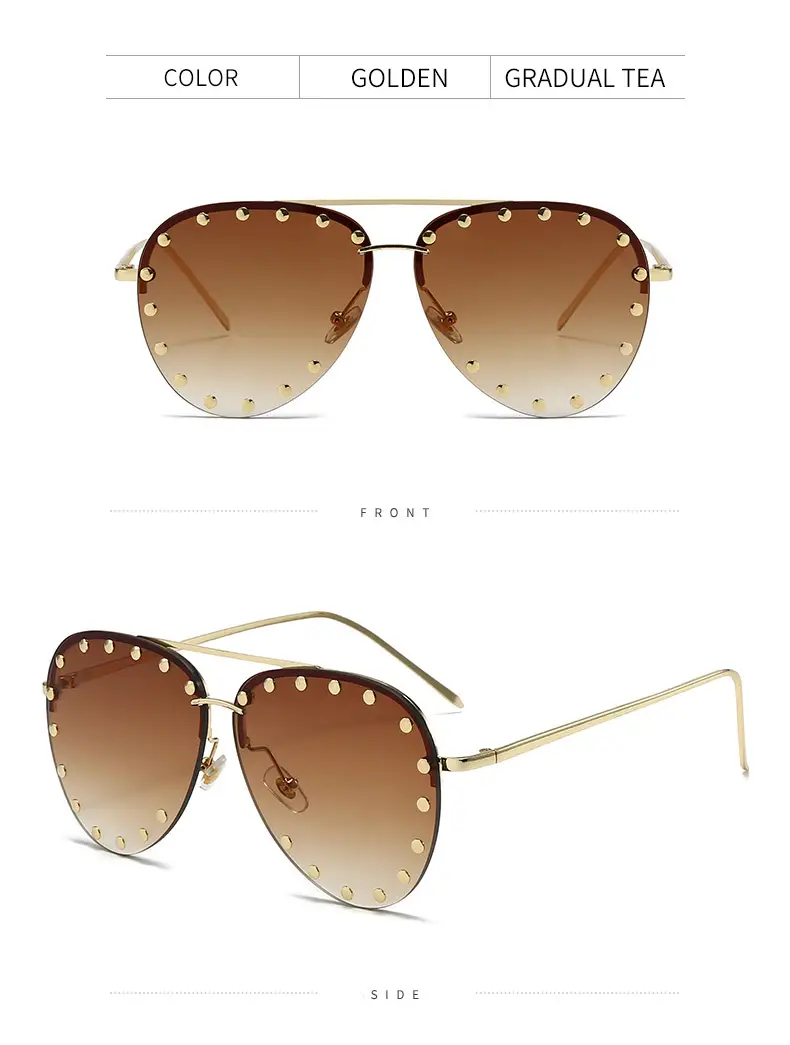 Punk Rivet Sunglasses Black Cross-Border Men — feature 8