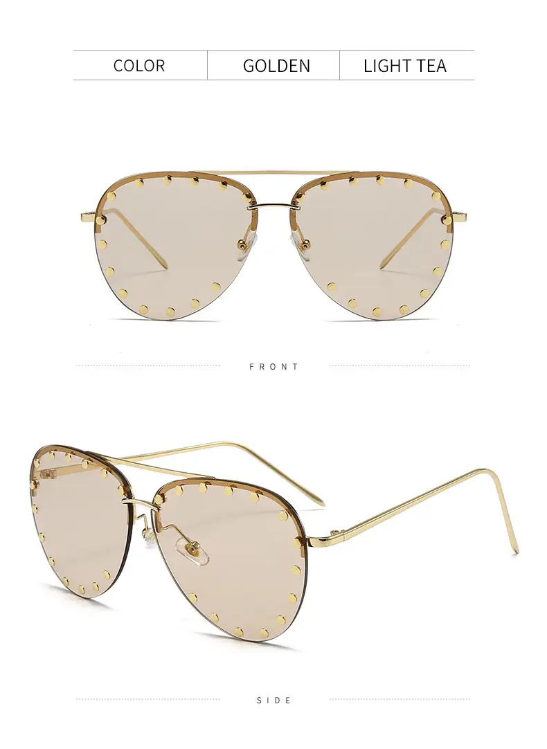 Punk Rivet Sunglasses Black Cross-Border Men — feature 9