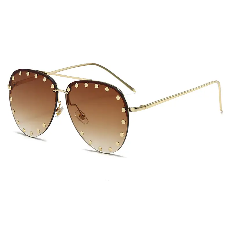 Punk Rivet Sunglasses Black Cross-Border Men