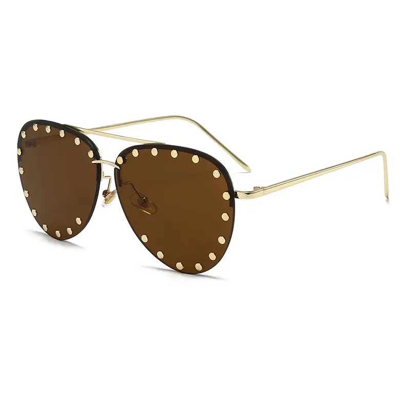 Punk Rivet Sunglasses Black Cross-Border Men