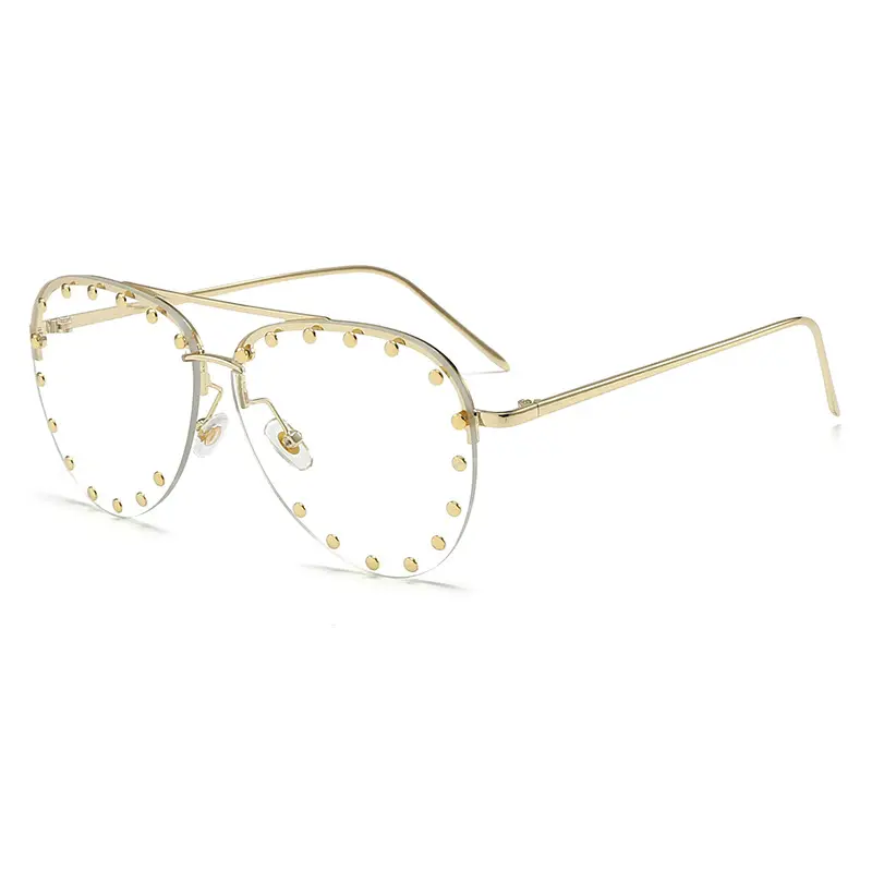 Punk Rivet Sunglasses Black Cross-Border Men