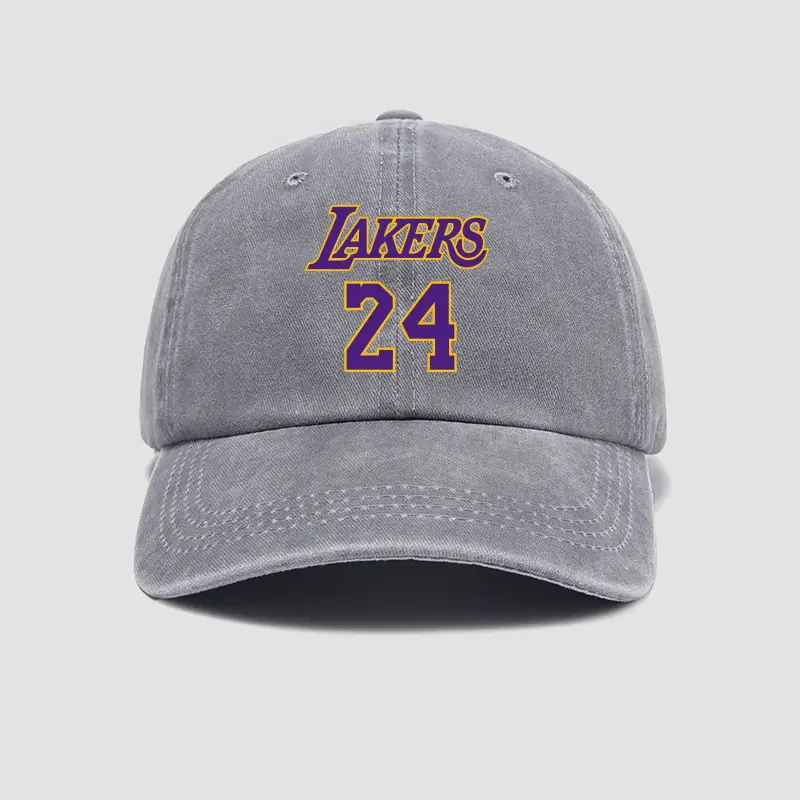 Lakers 24 Unisex Baseball Cap Grey - Image 3