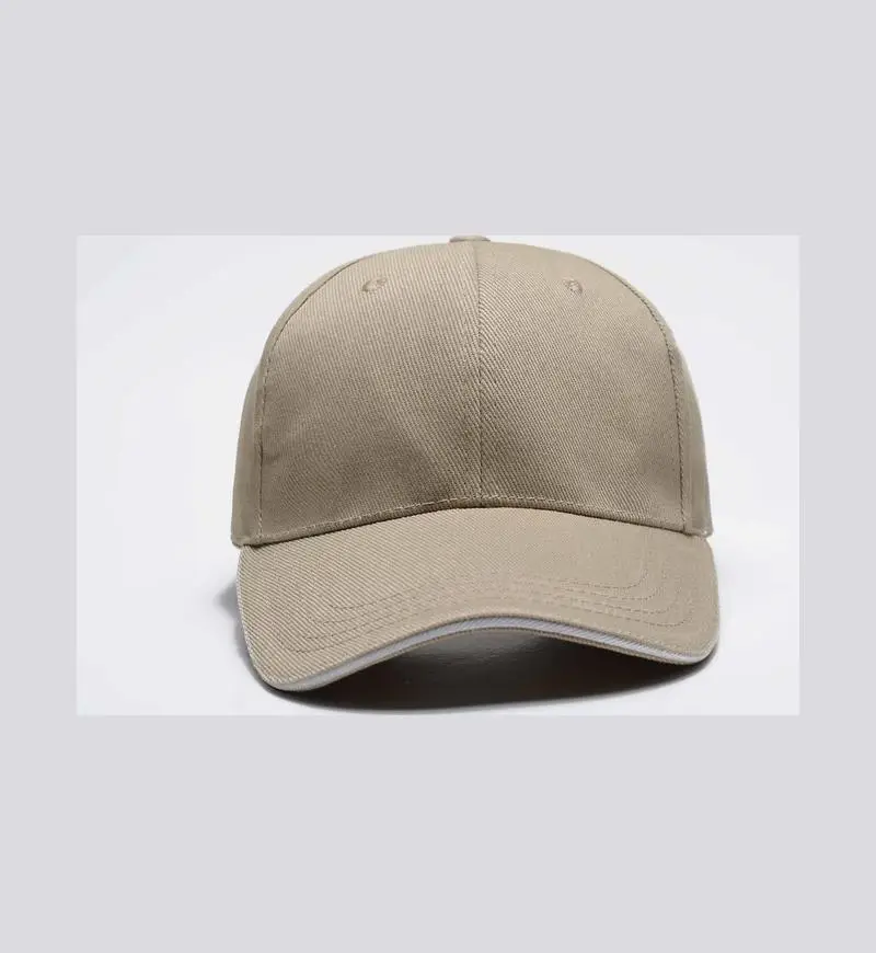 Pure Cotton Beige Baseball Cap with Logo Embroidery - Image 8