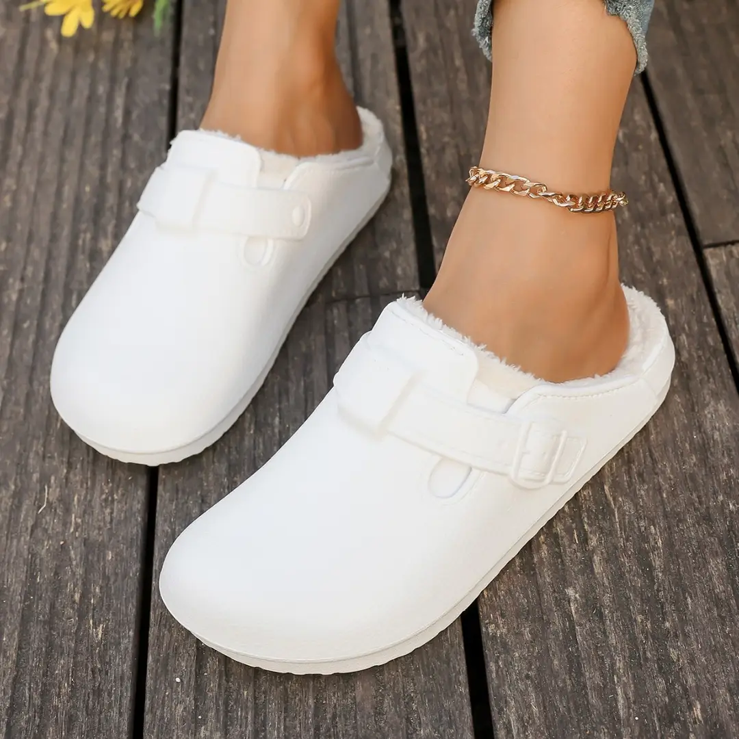2025 New Thin-Soled Boken Shoes, Classic, Fashionable, Non-Slip, High-Looking, Men's and Women's Warm Toe-Cap Cotton Slippers