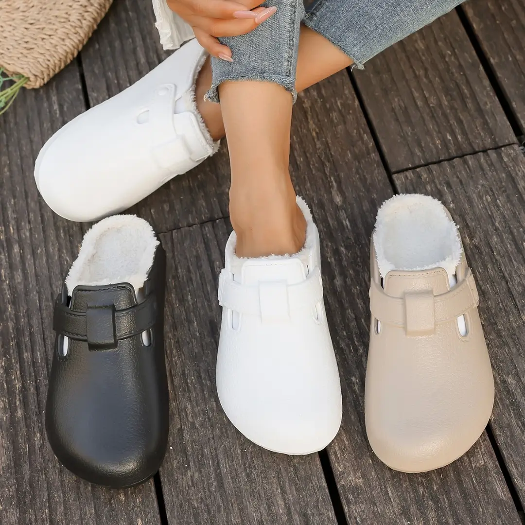 2025 New Thin-Soled Boken Shoes, Classic, Fashionable, Non-Slip, High-Looking, Men's and Women's Warm Toe-Cap Cotton Slippers