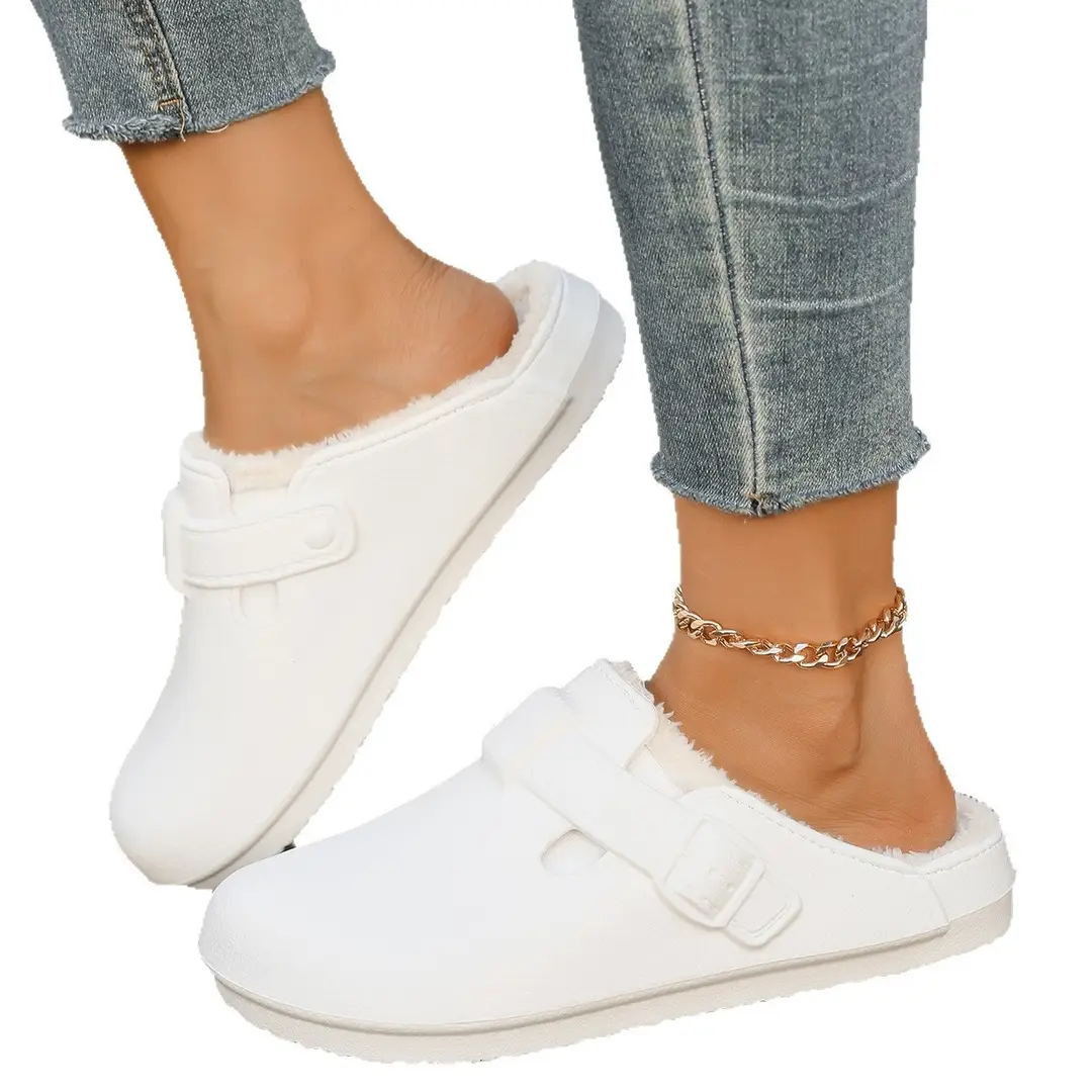 2025 New Thin-Soled Boken Shoes, Classic, Fashionable, Non-Slip, High-Looking, Men's and Women's Warm Toe-Cap Cotton Slippers