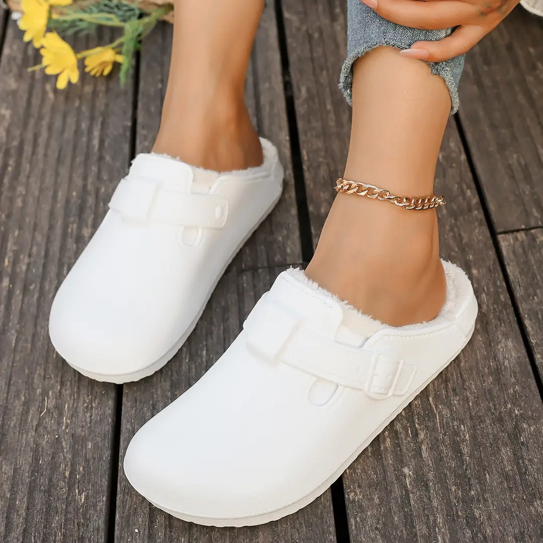 2025 New Thin-Soled Boken Shoes, Classic, Fashionable, Non-Slip, High-Looking, Men's and Women's Warm Toe-Cap Cotton Slippers — feature 4