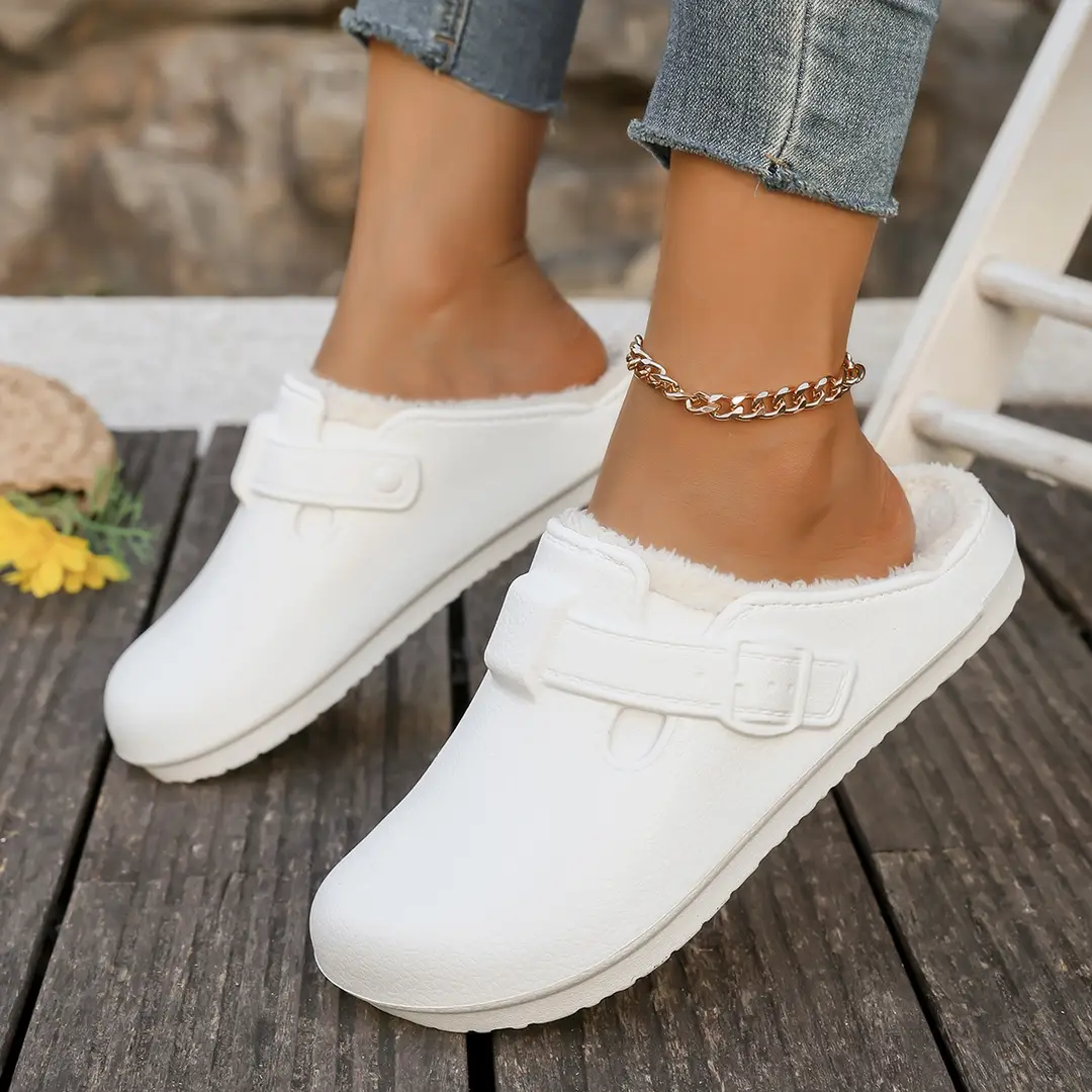 2025 New Thin-Soled Boken Shoes, Classic, Fashionable, Non-Slip, High-Looking, Men's and Women's Warm Toe-Cap Cotton Slippers — feature 8