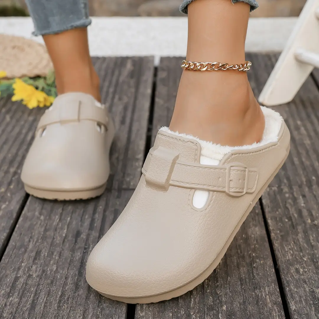 2025 New Thin-Soled Boken Shoes, Classic, Fashionable, Non-Slip, High-Looking, Men's and Women's Warm Toe-Cap Cotton Slippers