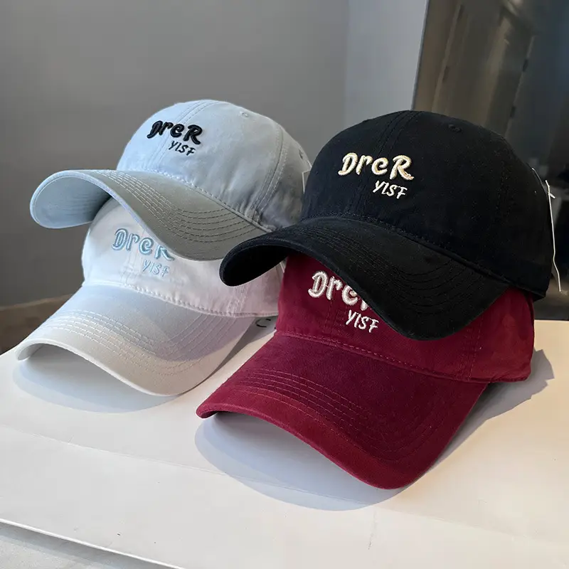 Women Letter Embroidered Baseball Cap Navy Blue - Image 9
